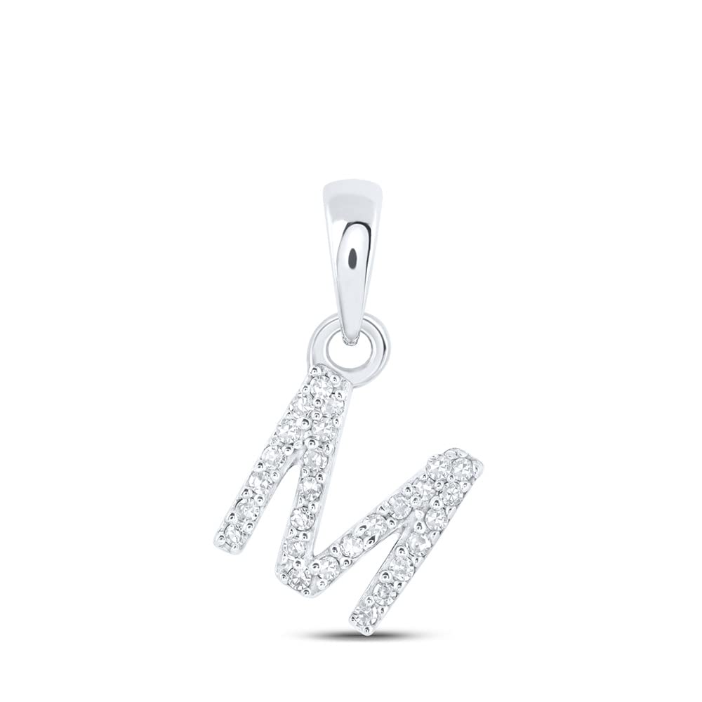 Dazzlingrock 10K White Gold Women's Round White Diamond Initial 
