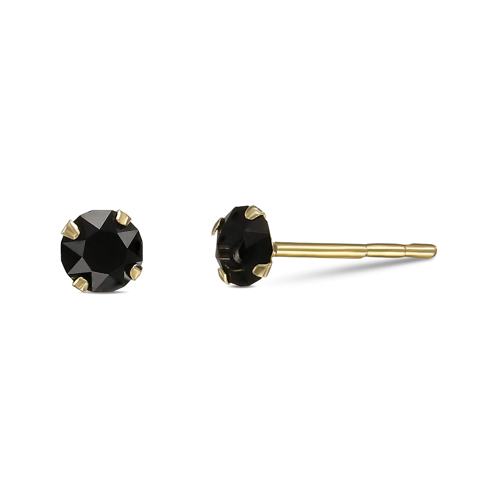 Swarovski Crystal & 10k Gold Stud Earrings for Women & Girls | Solitaire Crystal Earrings in Various Sizes & Colors | Perfect for Weddings, Parties & Everyday Elegance