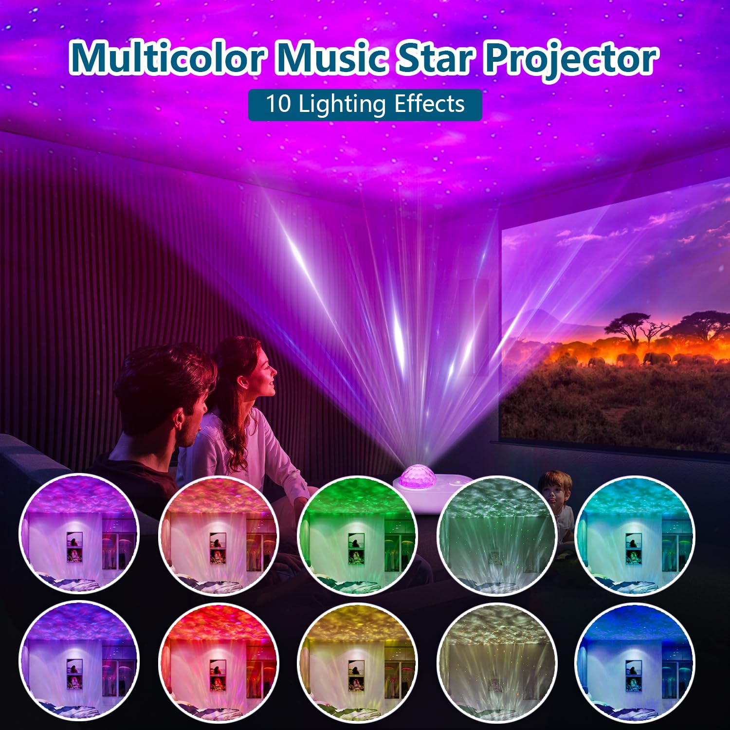 Galaxy Star Projector Night Light for Kids - Bluetooth Speaker, Timer, Large Coverage | Perfect for Bedroom Decor, Christmas & Birthday Gifts | Create a Relaxing Starry Night Atmosphere for Sleep & Play