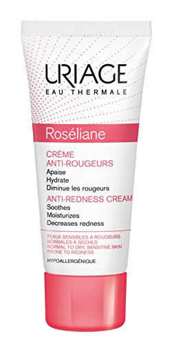 Uriage Roseliane Anti-Redness Face Cream 1.35 fl.oz - Hydrating Moisturizer for Sensitive Skin & Rosacea | Soothes, Reduces Redness & Strengthens Skin Barrier | Daily Calming Cream for Dry, Irritated Skin | Perfect for Post-Procedure Care & Extreme Weather Protection