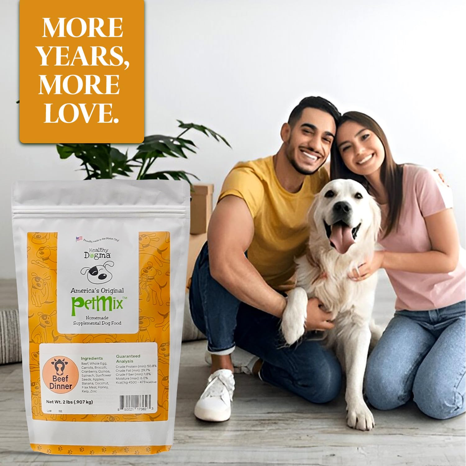 Healthy Dogma - Dehydrated Raw Dog Food with Beef Dinner - Grain Free, Gluten Free, No Preservatives - Clean Ingredient Homemade Dog Food Recipe (2 lbs) - Perfect for Sensitive Stomachs & Active Dogs