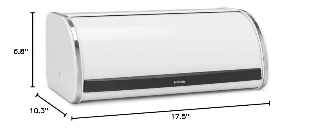 Brabantia Large Roll Top Bread Box - Fresh White, Grip Front Opening, Holds 2 Loaves - Perfect for Kitchen Counter Storage | Keep Bread Fresh Longer for Breakfast & Sandwiches