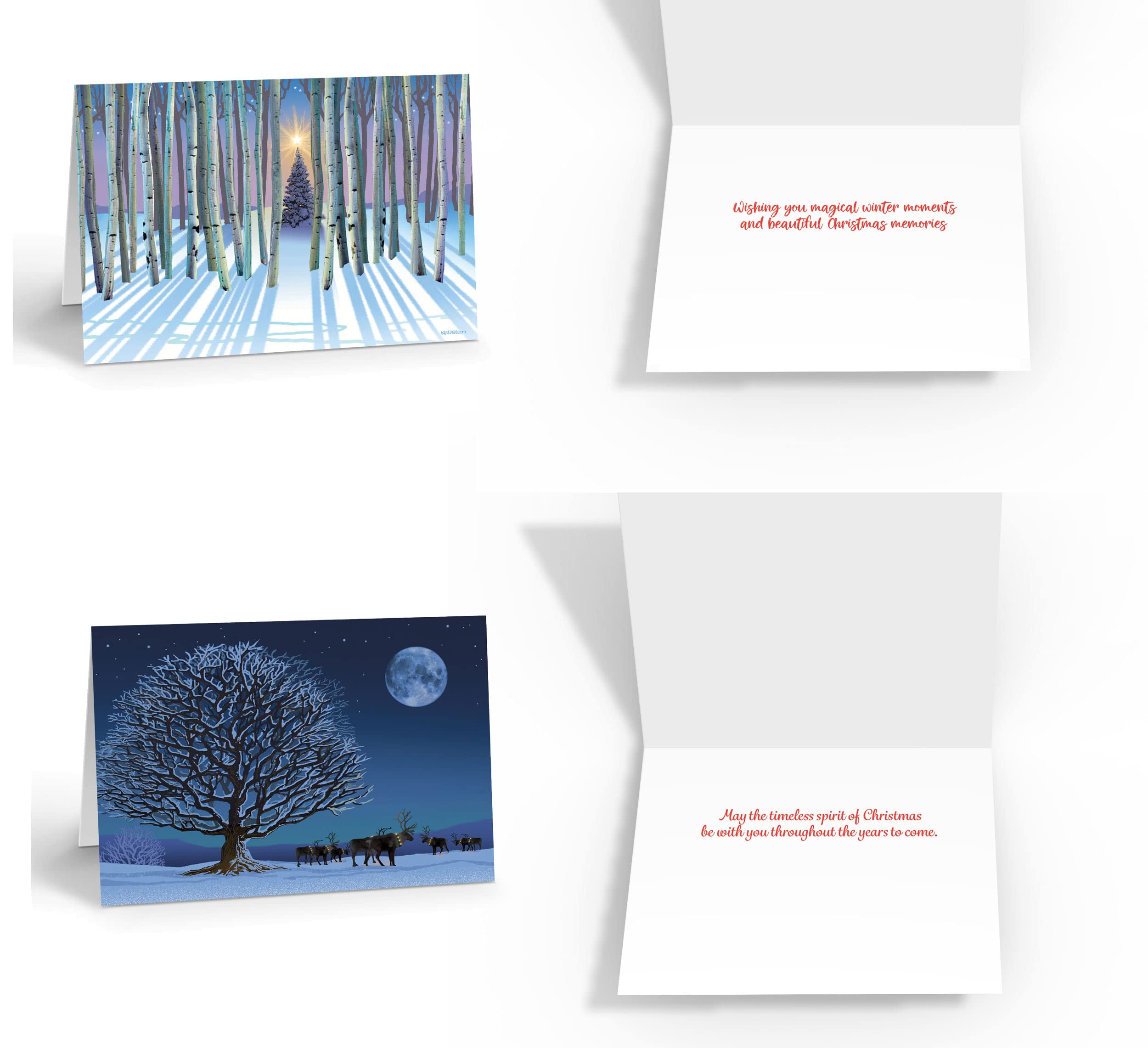 Stonehouse Collection Assorted Christmas Cards - Winter Forest Holiday Boxed Greeting Cards Set | 18 Handcrafted USA-Made Cards with Envelopes | Perfect for Holiday Wishes, Office Gifts & Family Correspondence