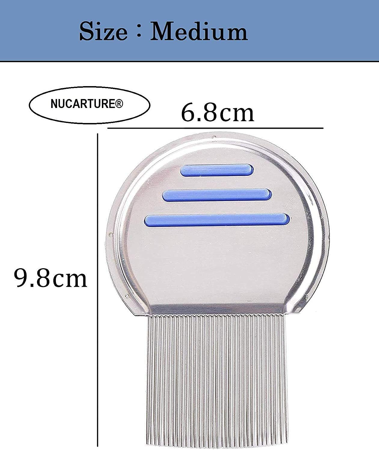 Zirak Stainless Steel Lice Comb for Kids & Adults - Professional Head Lice and Egg Removal Comb - Durable Nit Treatment Comb for Home & Travel Use