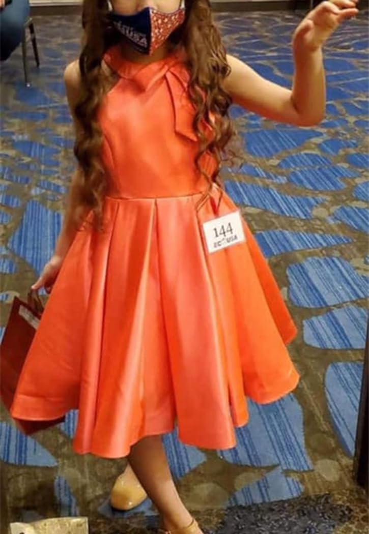 Girls Formal Party Dresses - Elegant Short Pageant Gowns for Interviews, Princess Halter Dress PA014 | Perfect for Pageants, Proms & Special Occasions