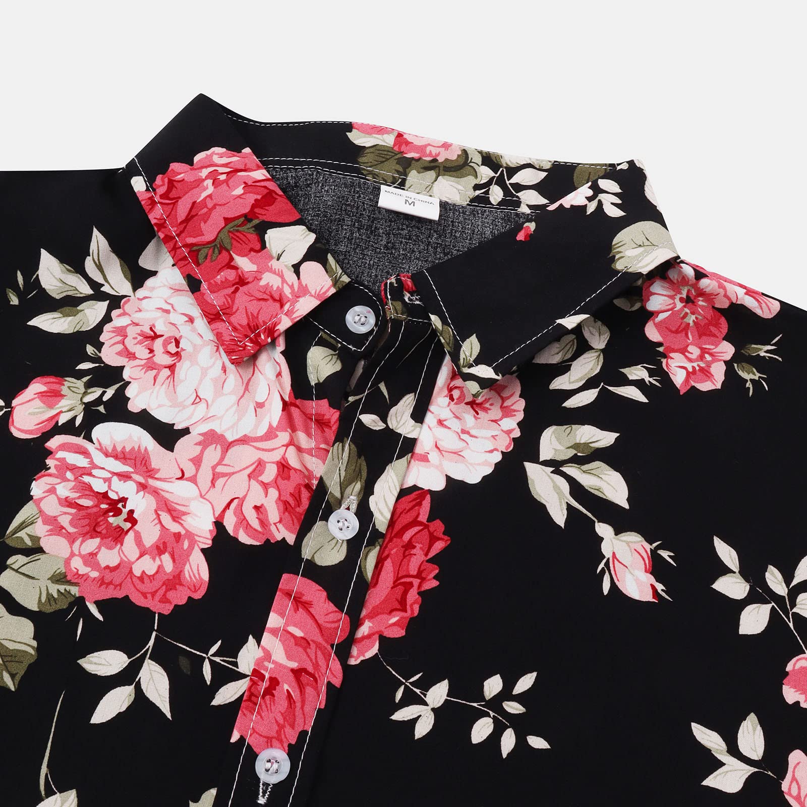 Men's Hawaiian Shirts - Floral Print Short Sleeve Button Down Shirts for Beach, Vacation & Summer Parties | Casual Tropical Shirt for Luau, BBQ & Outdoor Events