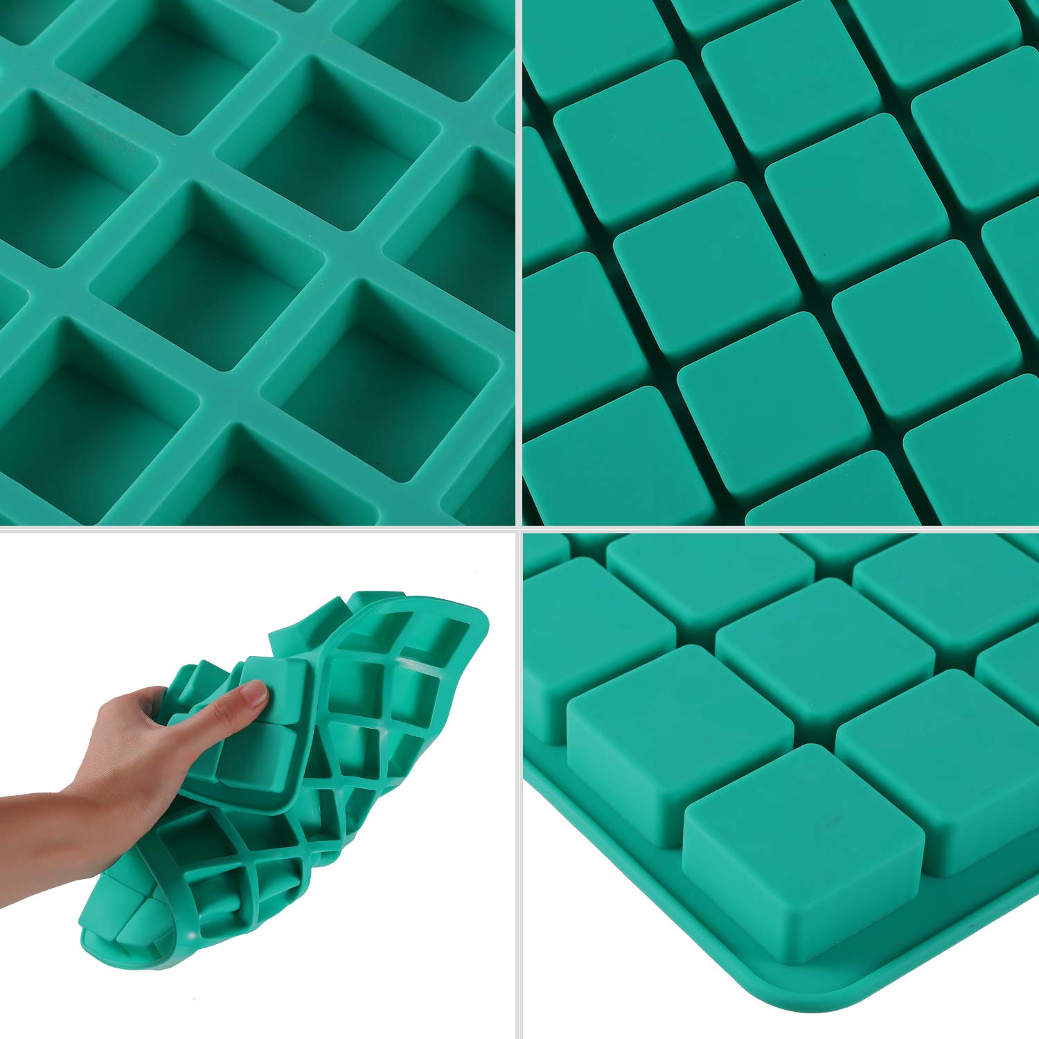 Premium Silicone Candy Molds 2-Pack - 40-Cavity Square Chocolate Molds for Truffles, Gummies, Caramels & Pralines - BPA-Free Baking Molds for DIY Candy Making, Party Treats & Holiday Desserts