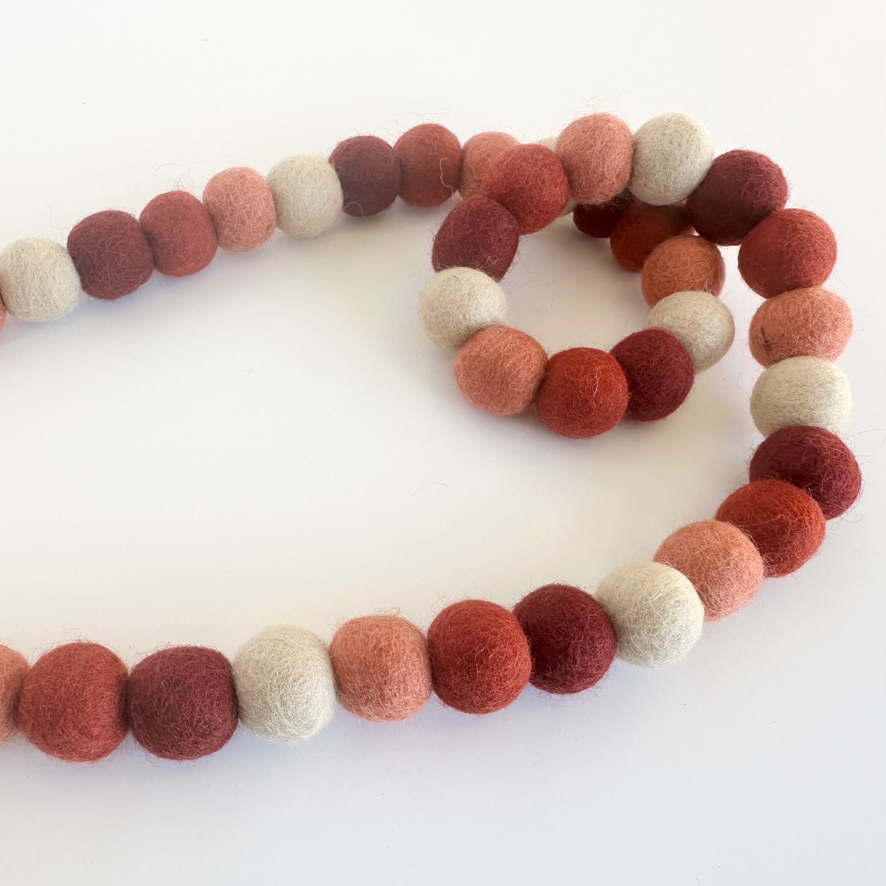 Vibrant Ombre Felt Ball Garland - Handmade Decoration for Nursery, Wedding, Party & Home Decor | Perfect for Baby Showers, Christmas Tree, and Wall Hangings