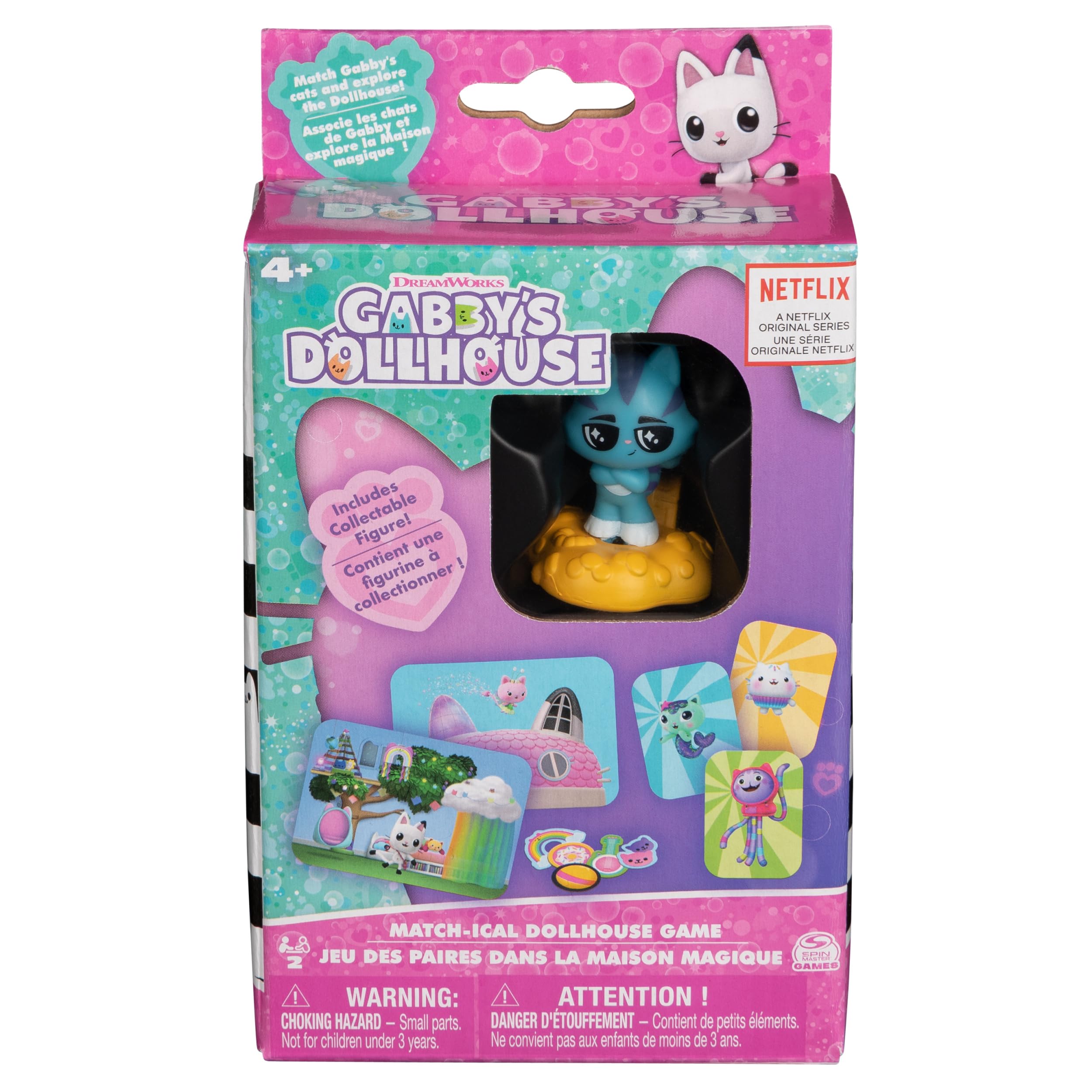 Spin Master Games Gabby's Dollhouse Match-ical Card Game with CatRat Figure - Preschool Matching Game Based on Popular Netflix Show, for Kids Ages 4+, 2 Players - Perfect for Family Game Night & Preschool Learning Activities
