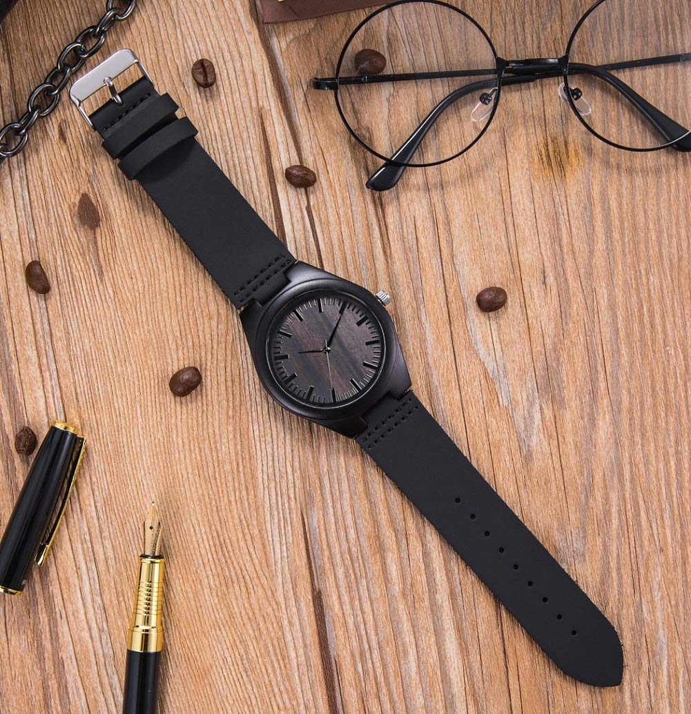 WASTIME Wooden Watch for Men & Women - Stylish Chronograph Military Casual Calendar Wooden Watch with Date Display | Perfect for Outdoor Adventures, Daily Wear & Unique Gifts