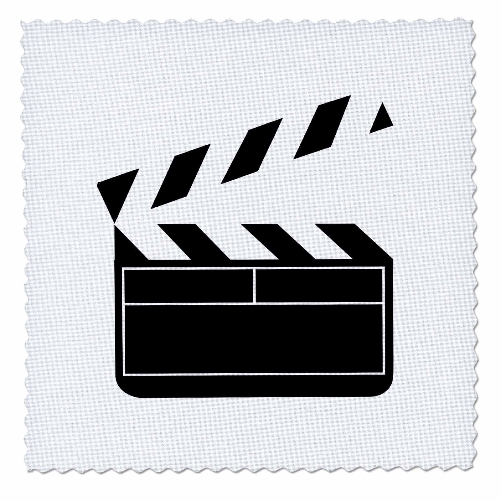 3D Rose Movie Clapboard Quilt Square - 10x10 Inch Fabric Patch for DIY Quilting, Sewing & Craft Projects - Perfect for Film Enthusiasts & Home Decor