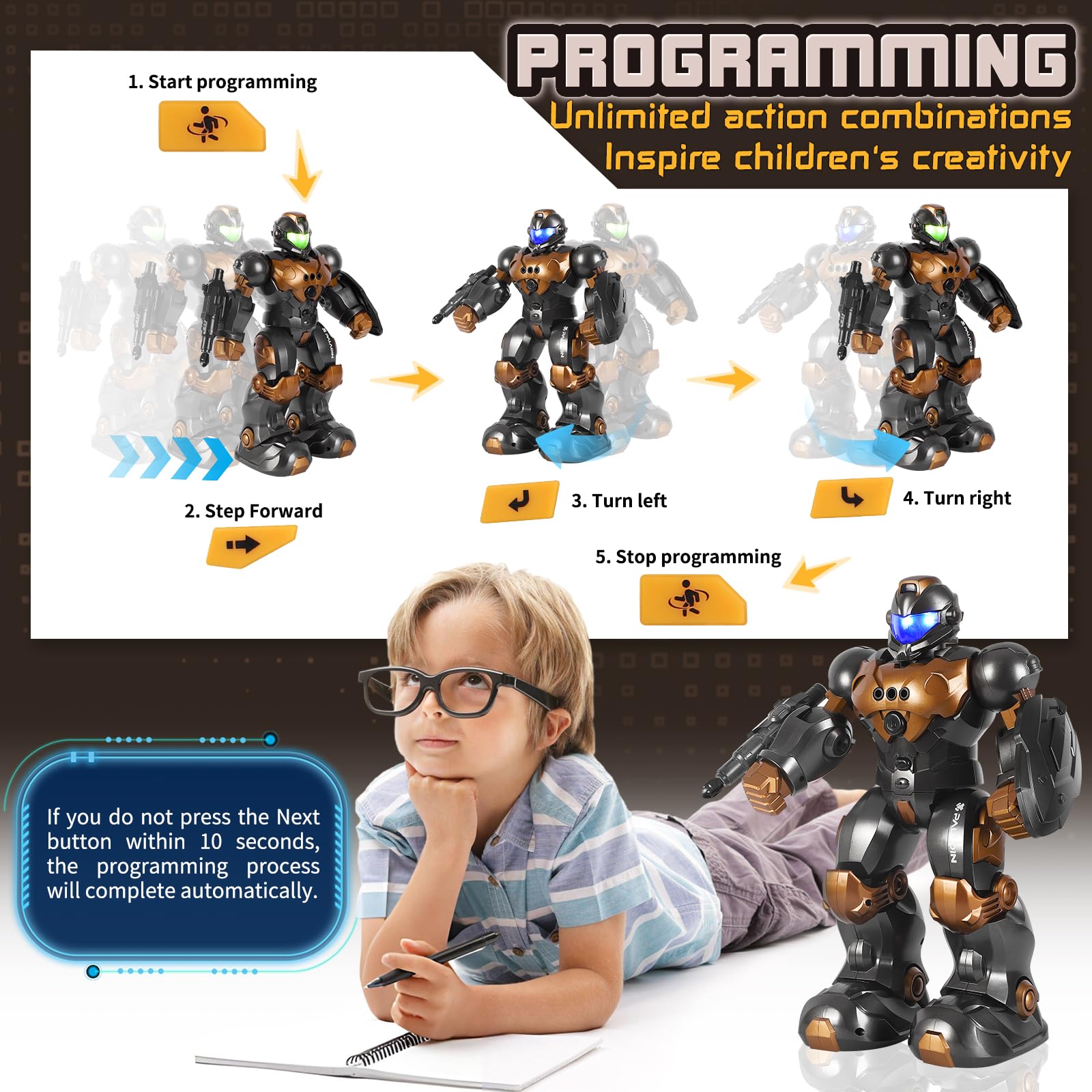 Smart Programmable Robot Toy for Kids - Voice & Gesture Control, STEM Educational Science Gift for Boys & Girls | Interactive Play, Learning & Storytelling Fun