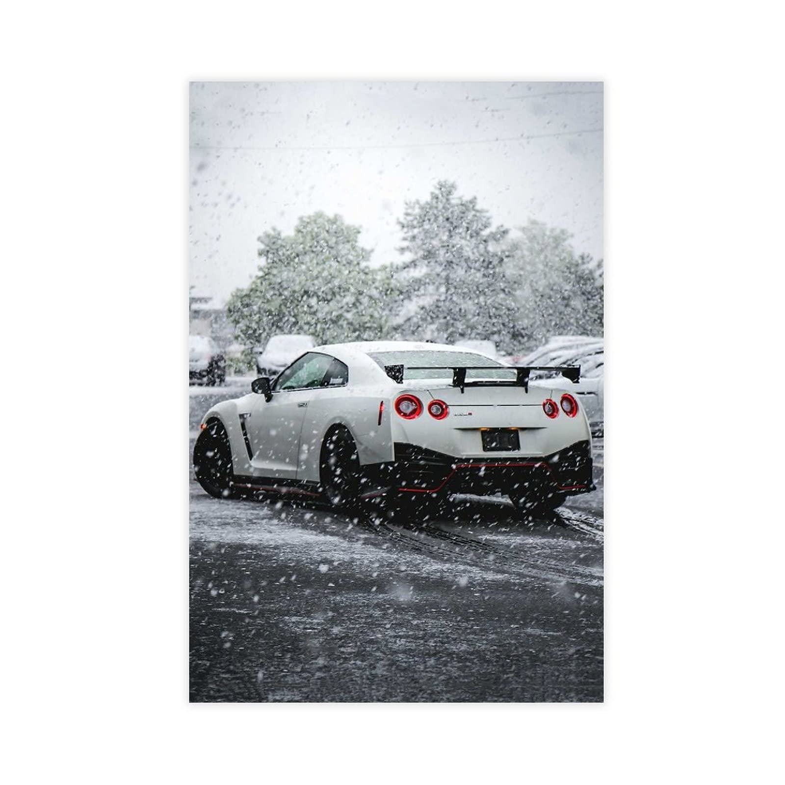 Nissan GTR R35 Drift Car Poster - High Quality Canvas Print for Bedroom & Living Room Decor (12x18 inches/30x45cm) Unframed - Perfect for Car Enthusiasts, Man Cave, Office & Garage Wall Art