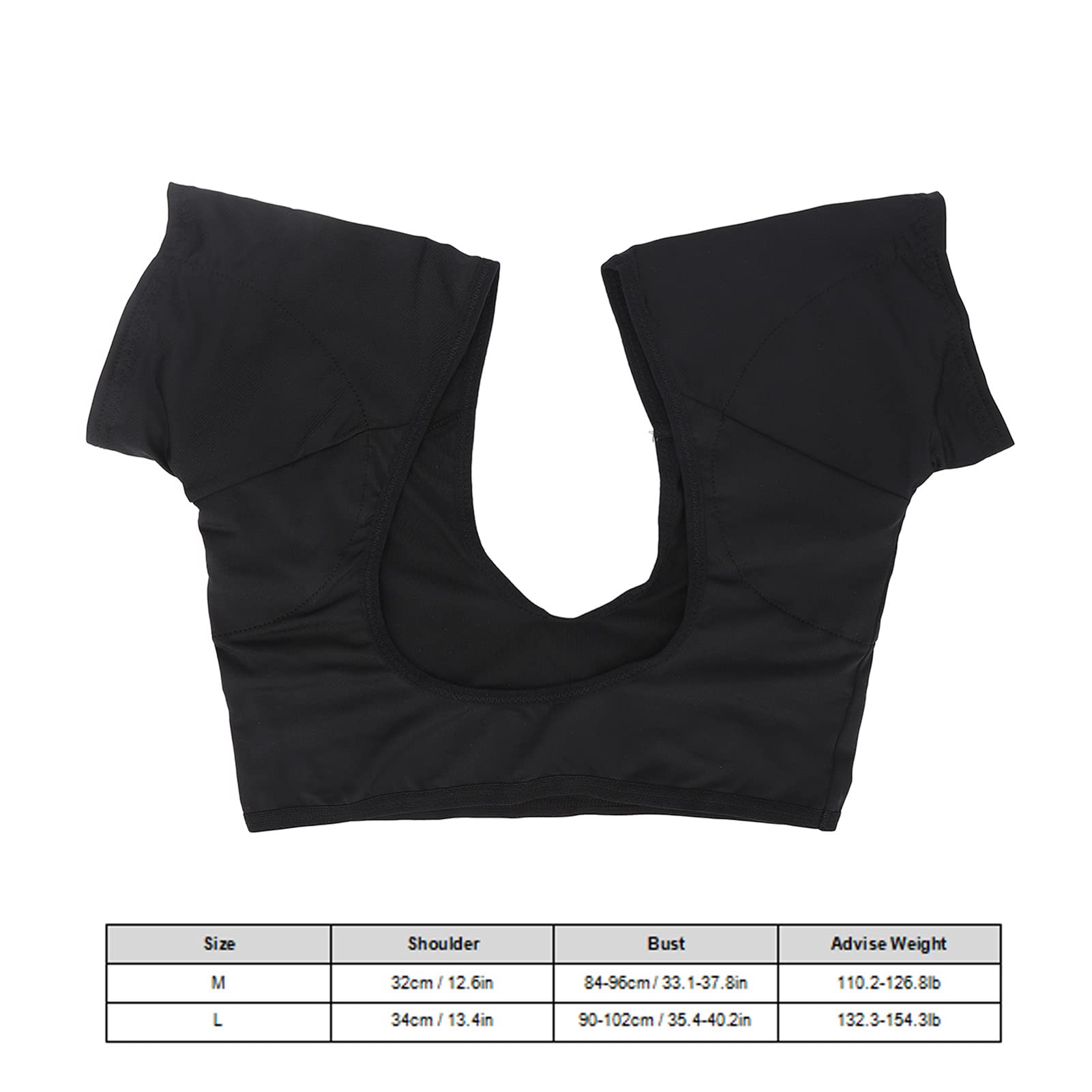 Sweat Proof Underarm Vest for Women - Breathable Washable Quick Drying Armpit Sweat Pads, Black Sweat Protector Shirt with Reusable Pads (Size L) | Perfect for Workouts, Office Wear & Hot Weather Comfort