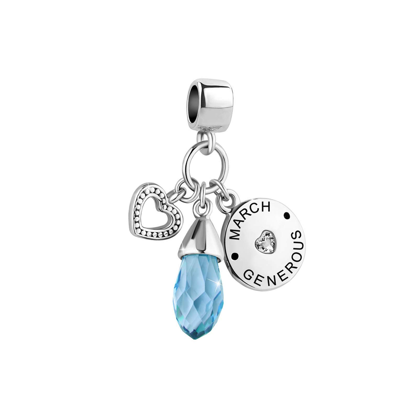 January-December 12 Happy Birthday Teardrop Birthstone Charm - Compatible with Pandora Charms Bracelets - Elegant Jewelry Gift for Women - Perfect for Birthdays, Anniversaries & Special Occasions