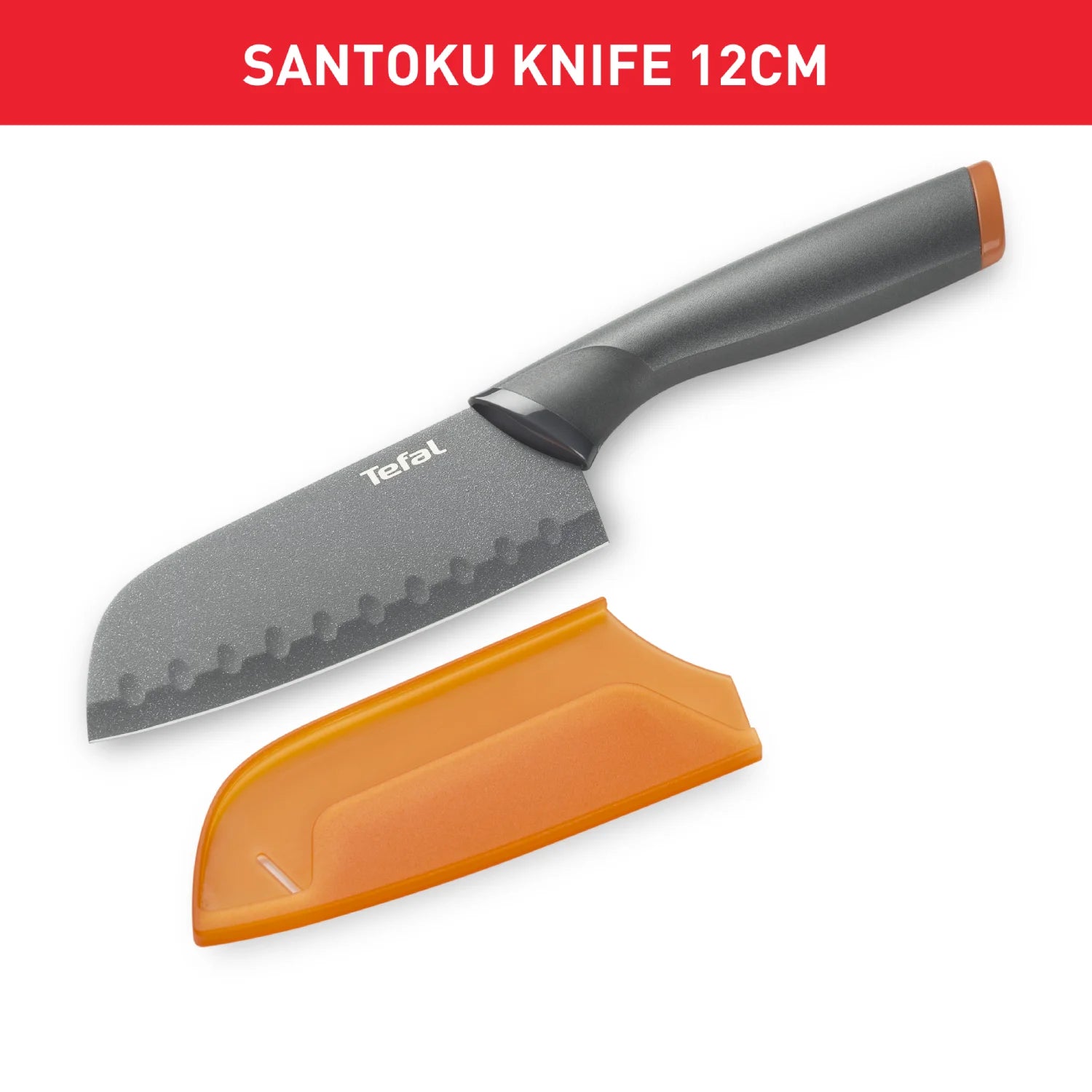 Tefal Fresh Kitchen Non-Stick Stainless Steel Knife Set - 2-Piece Chef & Utility Knives K122S224 for Slicing, Chopping & Food Prep