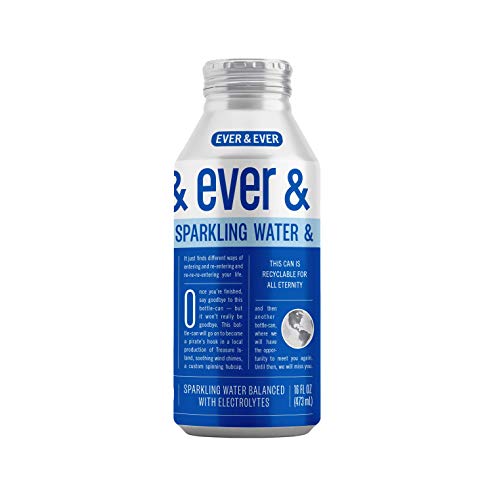 Ever & Ever Alkaline Water in Aluminum Bottles - Reverse Osmosis Purified, Electrolyte Balanced, 100% Recyclable - 16oz Sparkling Water Cans (24 Pack) | Perfect for Hydration, Gym, Office & Eco-Friendly Lifestyle