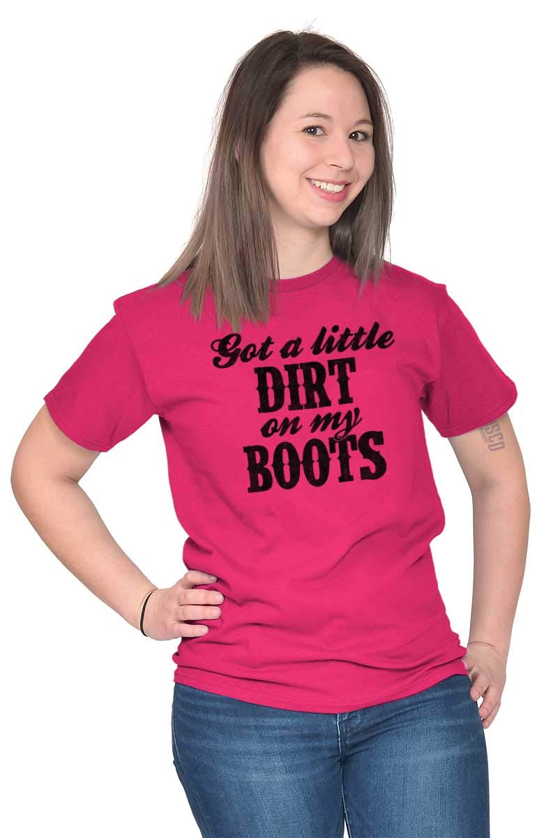Brisco Brands Little Dirt Boots Cute Southern Women's Graphic T-Shirt - Comfortable Cotton Tee for Casual Wear, Country Outfits & Southern Style Fashion