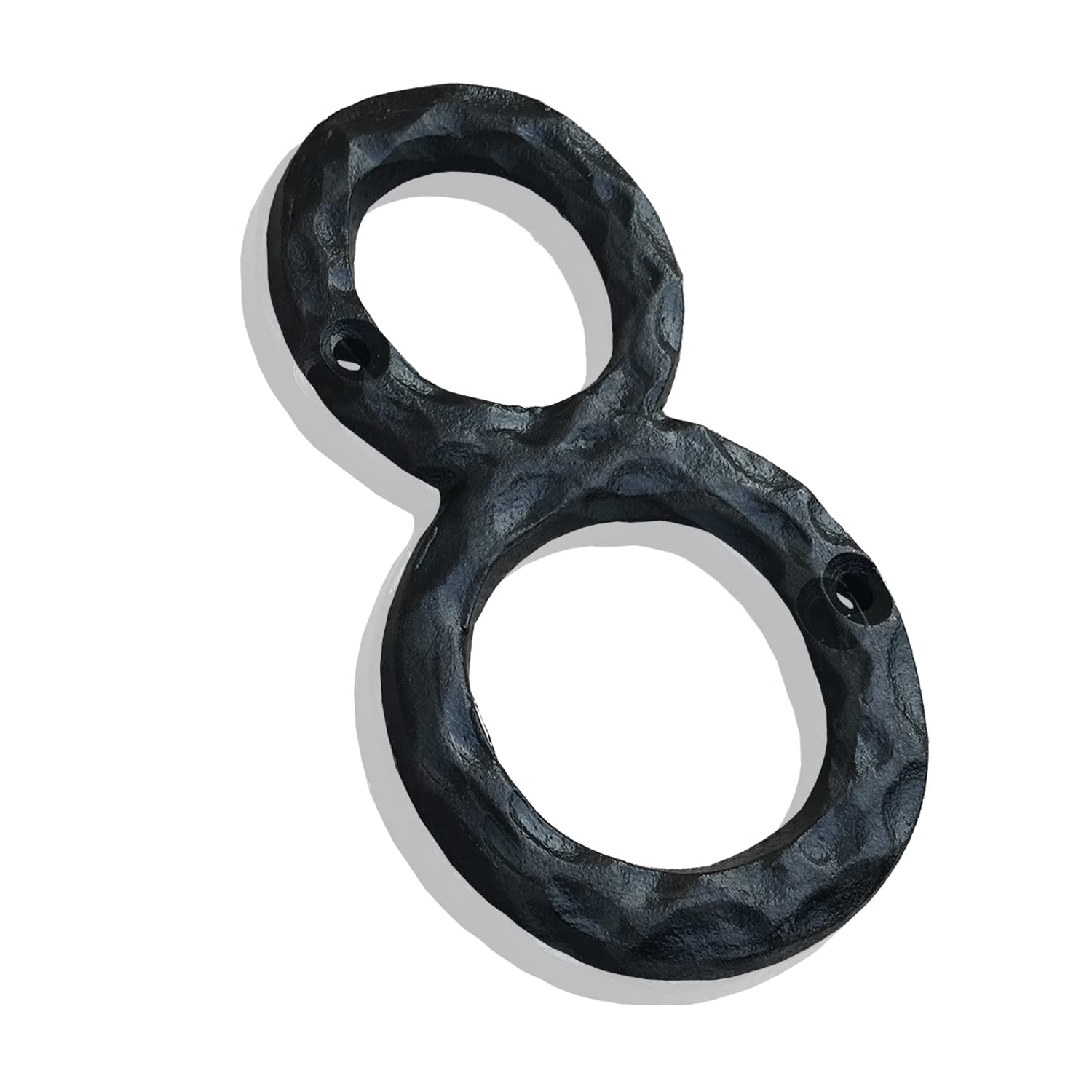 5.6 Inch Cast Iron Hammered Mailbox Numbers - Rustic House Address Plaque for Home, Door, or Garden (Number 8) - Perfect for Curb Appeal and Easy Identification
