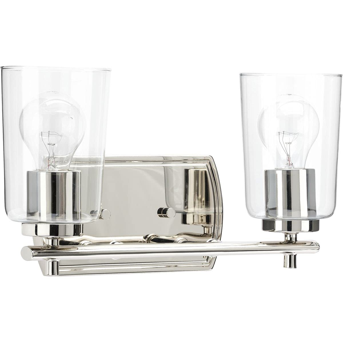 Progress Lighting Adley Collection Two-Light Polished Nickel Traditional Wall Sconce - Perfect for Hallway, Bedroom, and Living Room Lighting