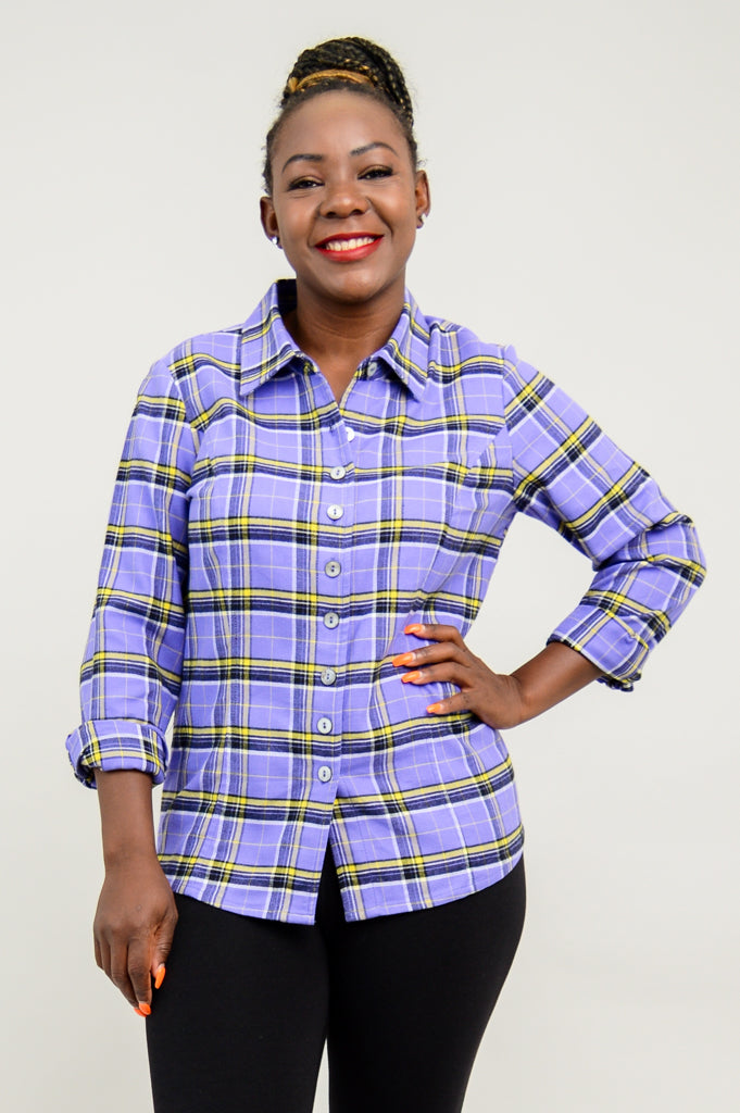 Alexis Top - Comfrey Plaid Cotton Flannel Shirt for Women | Cozy Fall & Winter Layering, Casual Outfits & Loungewear