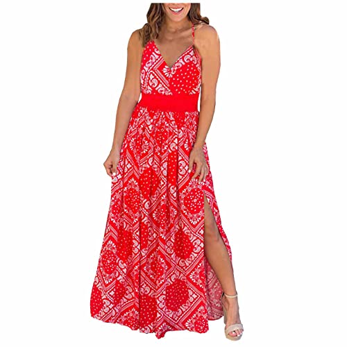 Stylish Mittory Women's Sexy Summer Sleeveless V-Neck Backless Beach Dress with Slit - Perfect for Pool Parties, Vacations & Date Nights