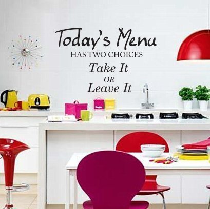 Vinyl Wall Decal for Kitchen & Cafe - Red 60x90cm - Perfect for Restaurant Decor