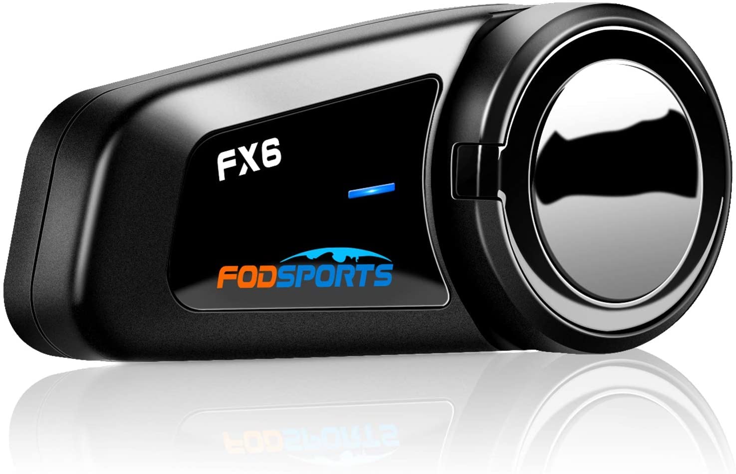 Fodsports FX6 Motorcycle Bluetooth Headset - 1000m Range, 6-Way Intercom, Waterproof Helmet Communication System with Voice Dial & Charging While Riding - Perfect for Group Rides, Touring & Urban Commuting