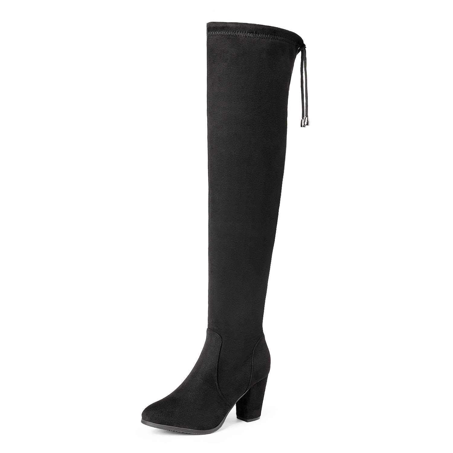 DREAM PAIRS Women's Thigh High Over The Knee Boots - Sexy Faux Fur Winter Fashion Boots with Block Mid Heel | Perfect for Party, Date Night & Cold Weather Outfits