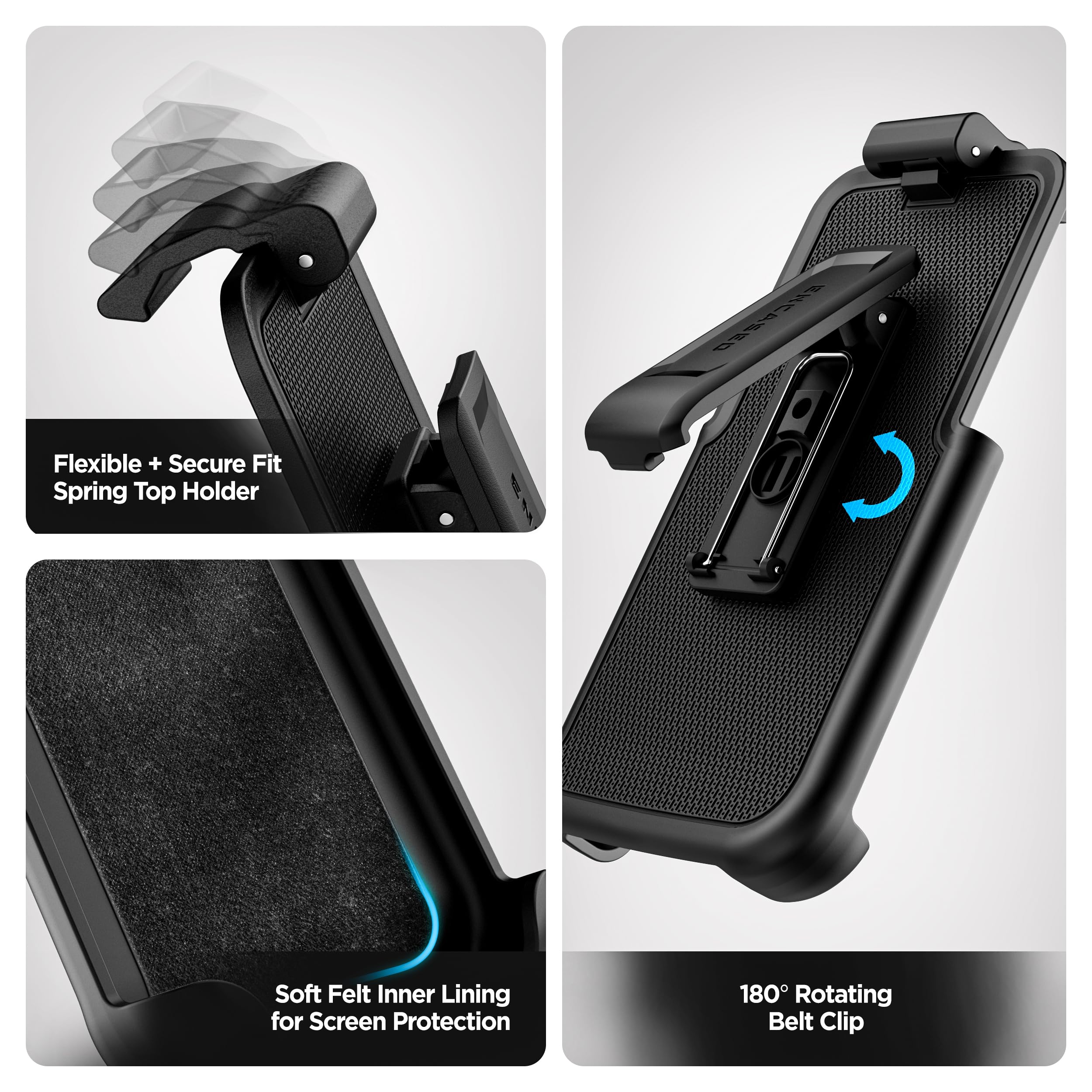 Otterbox Defender XT Clear Case Belt Clip Holster for iPhone 16 Pro Max - Secure & Durable Phone Holder (Case Not Included) - Perfect for Work, Outdoor Activities & Hands-Free Convenience