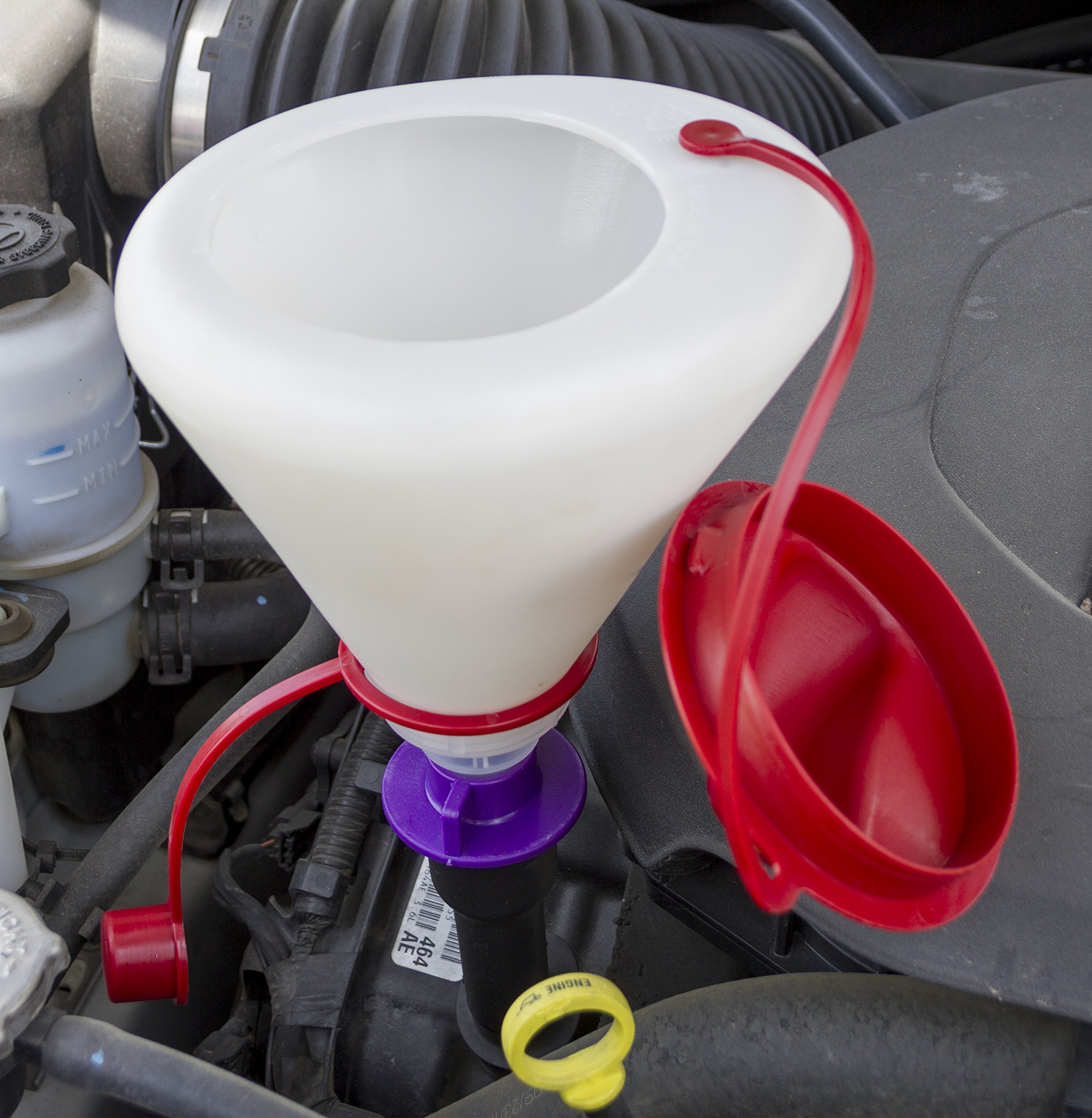 Lisle 19342 7-Piece Multi-Application Oil Funnel Set for Automotive, Motorcycle & Home Use - Universal Spout Design for Easy Fluid Transfer