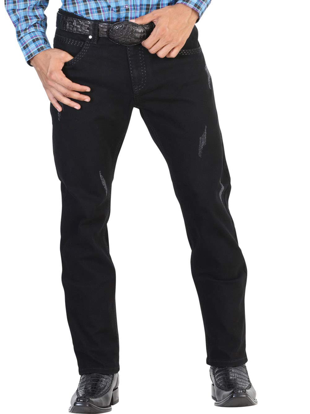 El Señor de los Cielos Men's Black Cotton Denim Jeans - Comfortable Casual Wear for Everyday Outfits