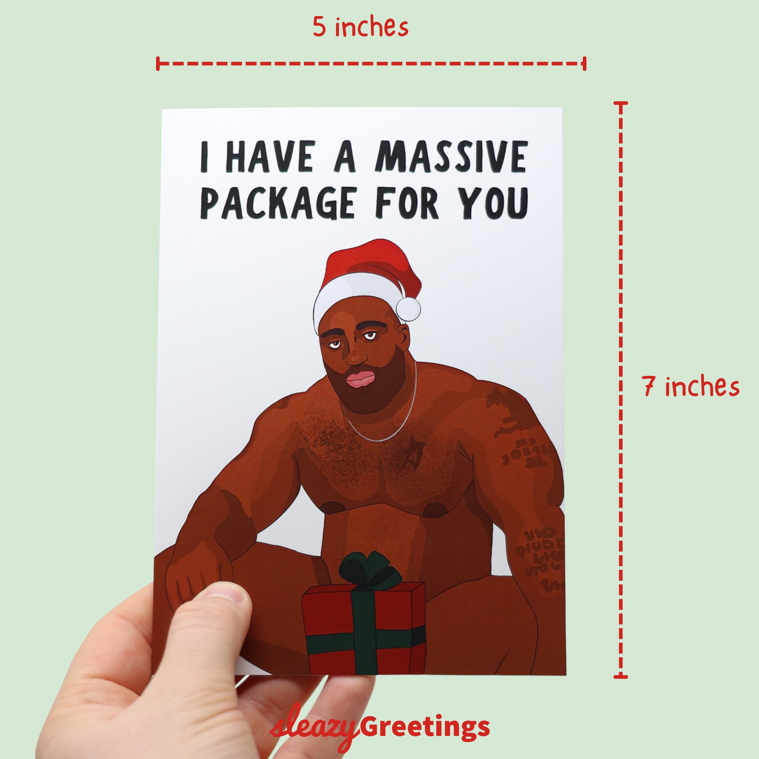 Funny Christmas Cards for Men & Women | Barry Wood Massive Package Dirty Holiday Greeting Card | Naughty Xmas Cards for Friends, Couples, Husband, Wife, Fiancé | Perfect for Office Gag Gifts & Adult Humor Holiday Parties