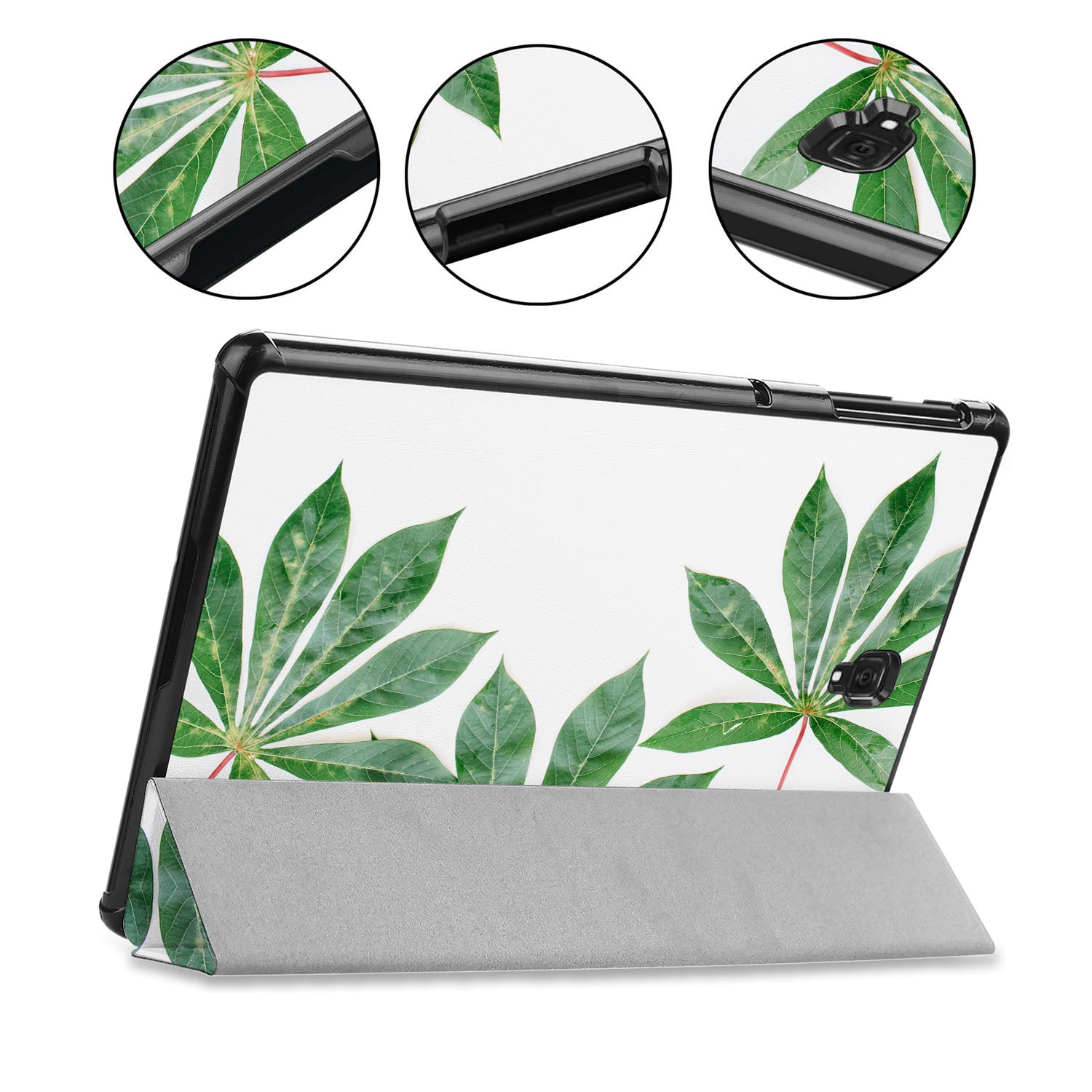 Samsung Tablet Case with Flat Flower Design - Slim Protective Cover for Galaxy Tab A/S6/S7/S8 - Perfect for Work, School & Travel