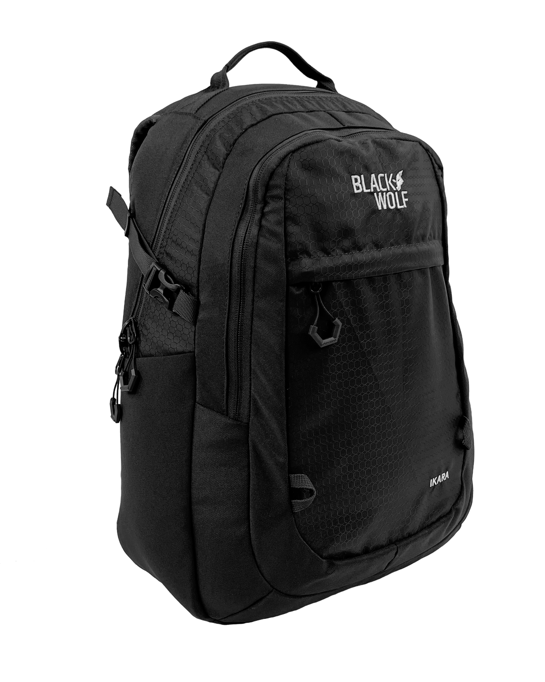 Black Wolf Ikara 23L Waterproof Hiking Backpack - Lightweight Travel Daypack for Outdoor Adventures, Camping & Daily Commute (Jet Black)