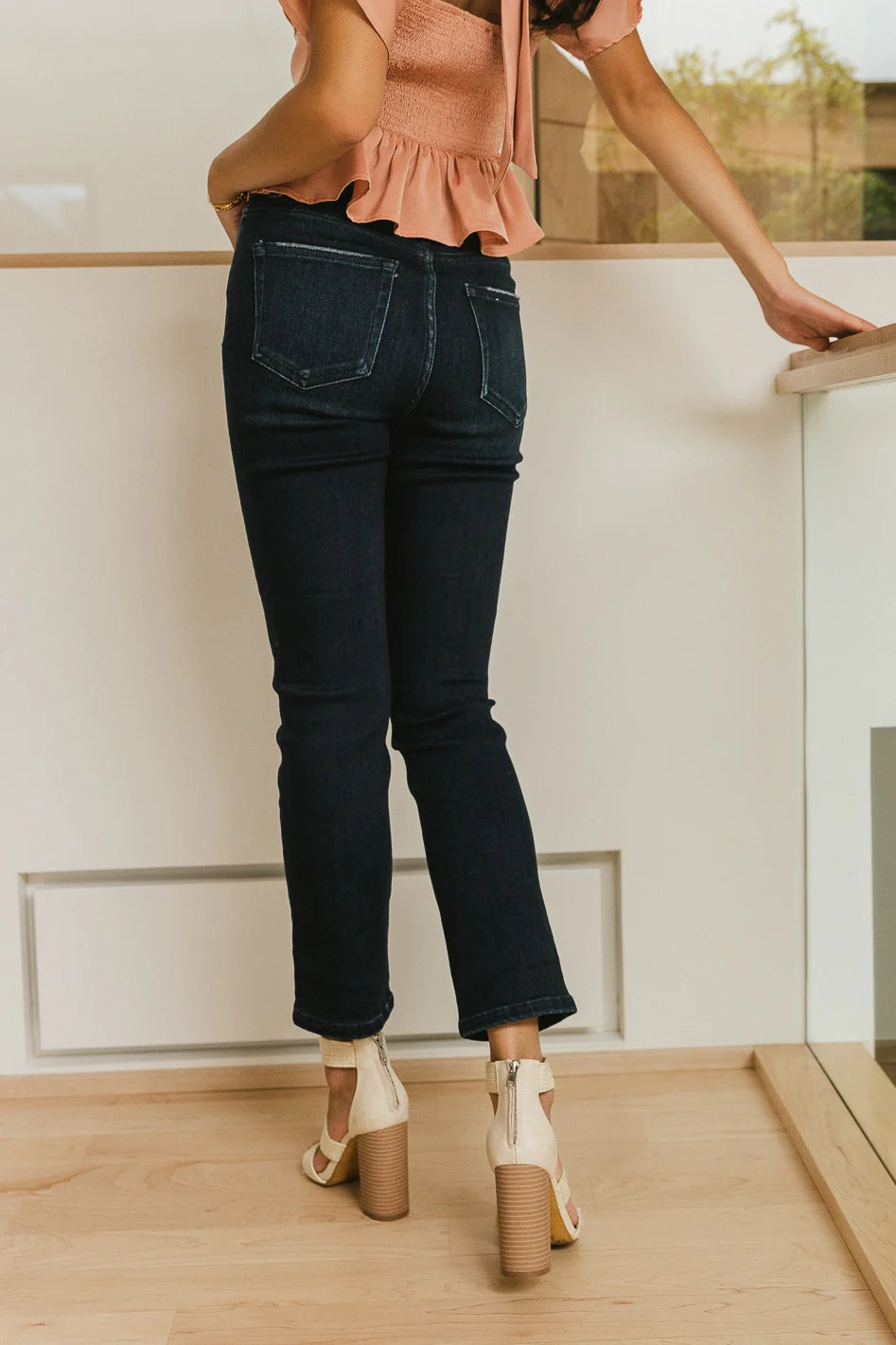 Maria Slim Straight Leg Jeans for Women - High Waist Stretch Denim Pants - Comfortable & Flattering Fit - Perfect for Casual Wear, Office & Date Night