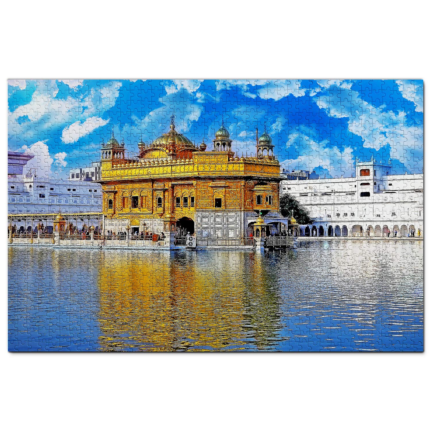 1000-Piece India Golden Temple Amritsar Wooden Jigsaw Puzzle - Travel Souvenir & Home Decor for Adults, Perfect for Relaxation, Gifts & Family Game Nights