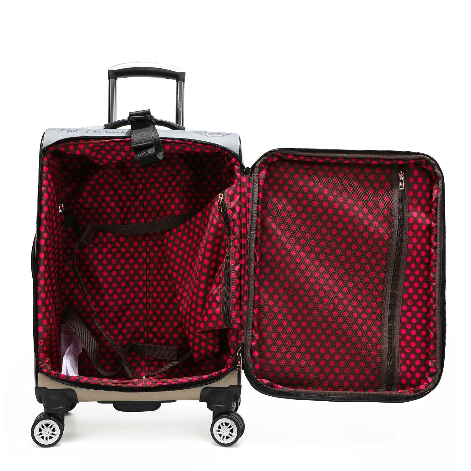 Nicole Lee 3-Piece Luggage Set with Spinner Wheels - Lightweight Durable Suitcase Set for Travel, Carry-On & Checked Bags (Dream of All Colors Collection) - Perfect for Family Vacations, Business Trips & International Travel