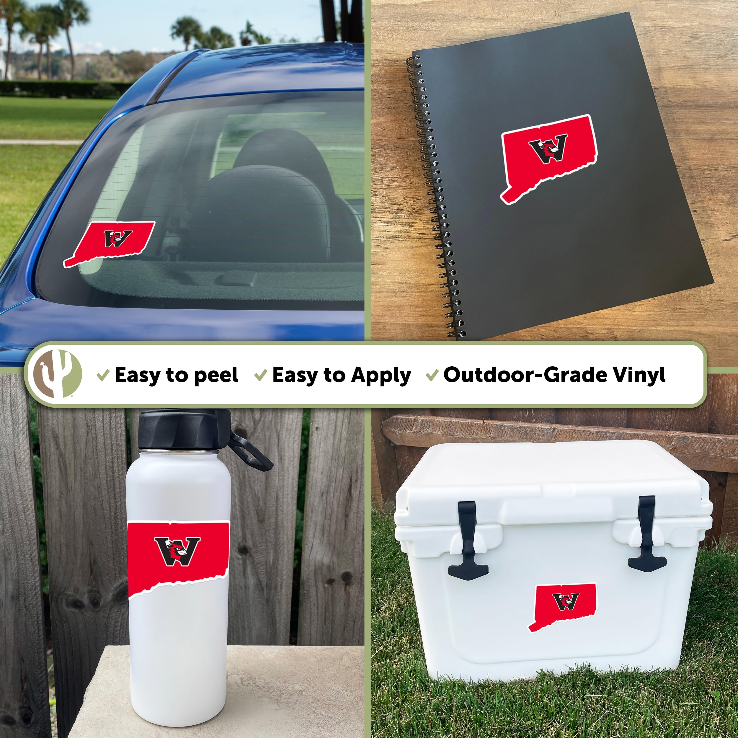 Desert Cactus Wesleyan University Cardinals Vinyl Decal Sticker - Waterproof Laptop, Water Bottle, Car & Scrapbook Decor - Perfect for College Dorm, School Spirit & State Pride
