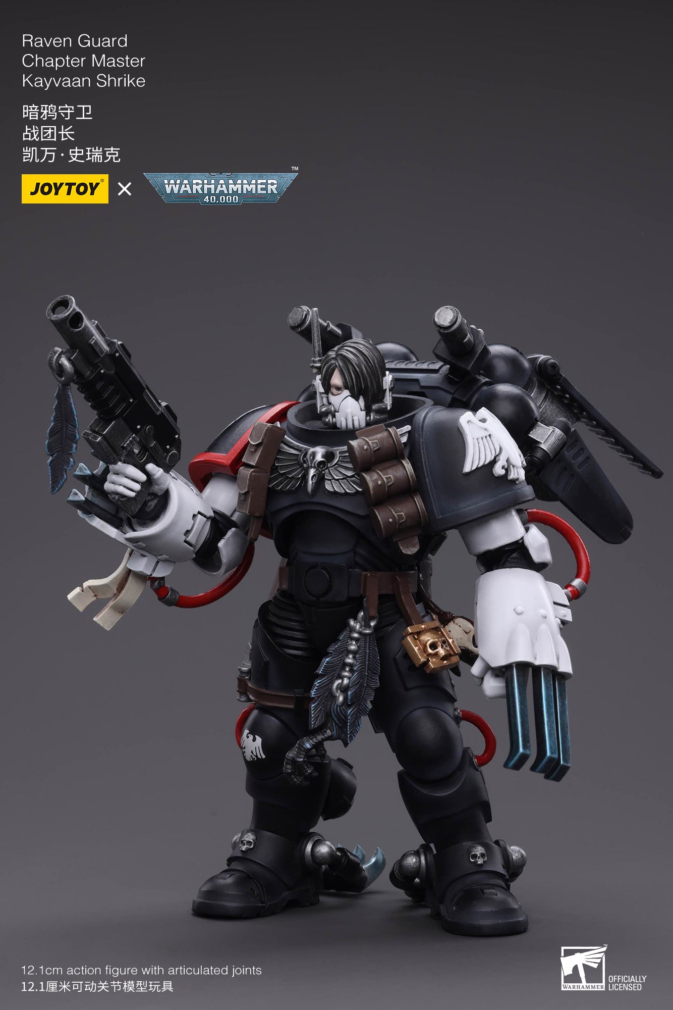 1/18 JOYTOY Warhammer 40K Raven Guard Chapter Master Kayvaan Shrike Action Figure - Collectible Miniature for Tabletop Gaming & Display