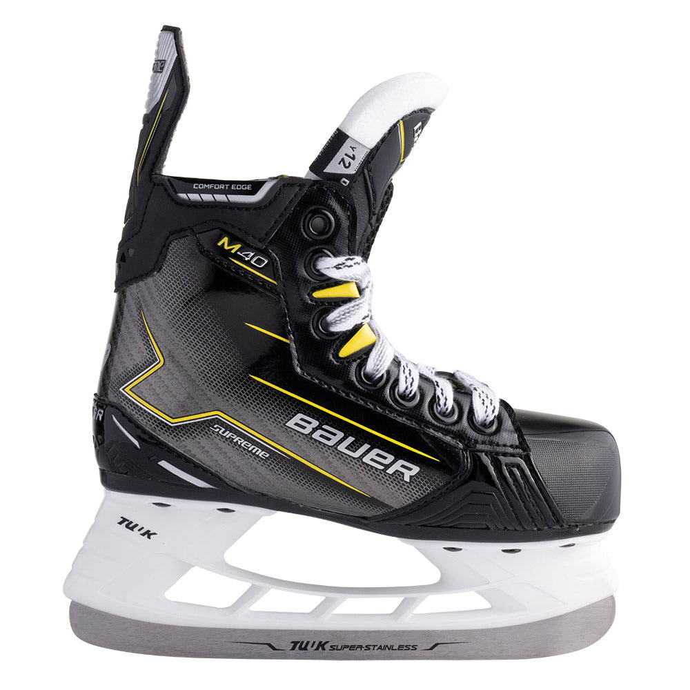 Bauer Supreme M40 Youth Ice Hockey Skates - Lightweight & Durable for Kids - Perfect for Ice Rink Practice & Hockey Games