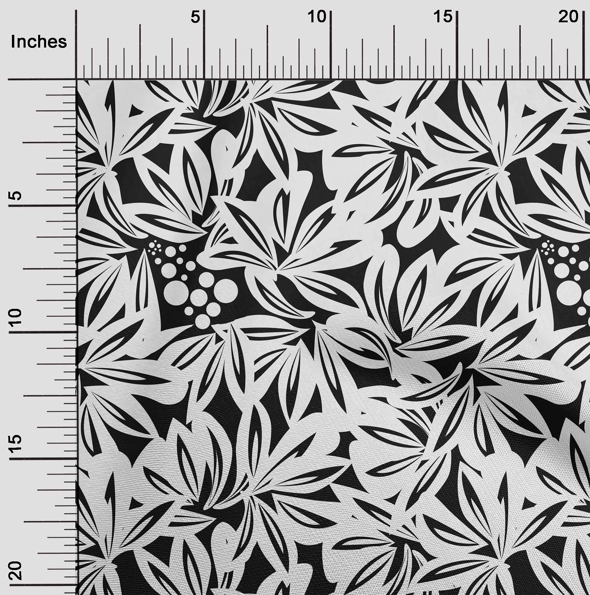 oneOone Rayon White Floral Printed Fabric - 56 Inch Wide Sewing Material for DIY Clothing, Dresses & Home Decor | Premium Quality by The Yard