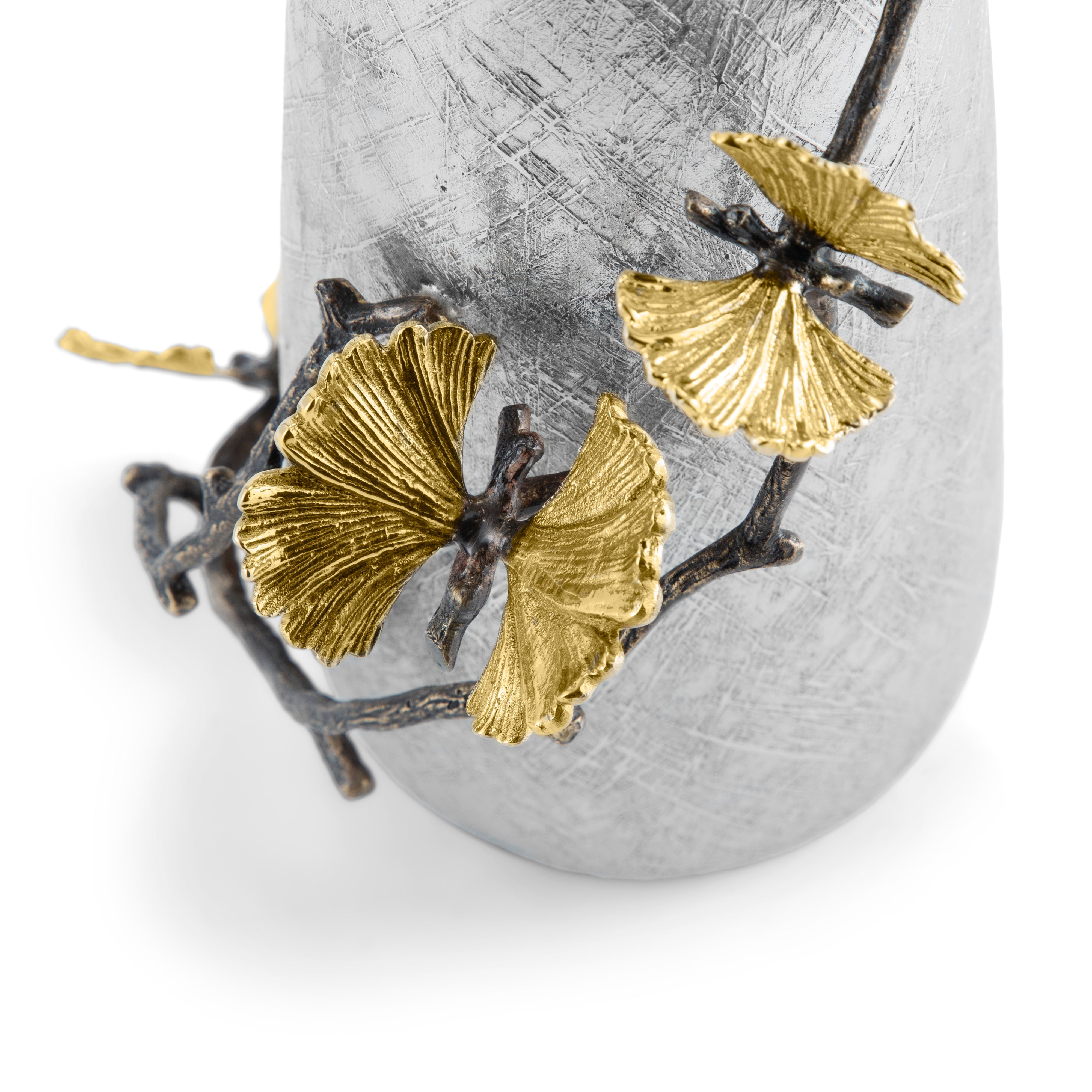 Elegant Butterfly Ginkgo Vase - Handmade Ceramic Flower Vase for Home Decor, Wedding Centerpiece & Gift Idea - Perfect for Living Room, Dining Table & Office Desk Decoration