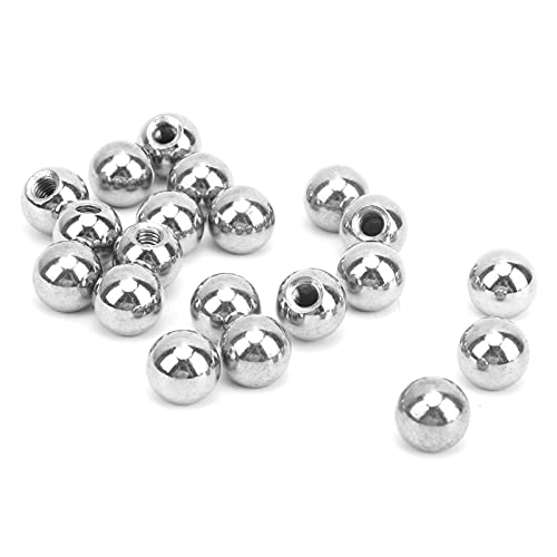 Stainless Steel M4 Threaded Ball - 10mm (0.4in) Diameter Drilling Bead for Magnetic Ball Joint System | Perfect for 3D Printer Accessories, CNC Machining & DIY Projects