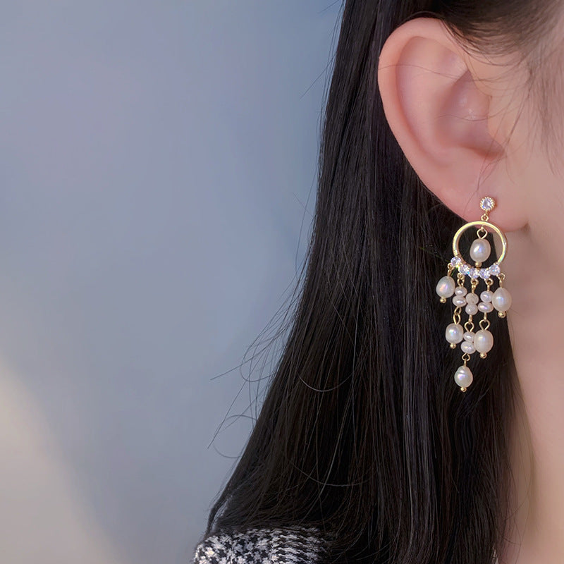 Baroque Freshwater Pearl Chandelier Earrings for Women - Elegant Dangle Earrings for Wedding, Party & Special Occasions | HE9269