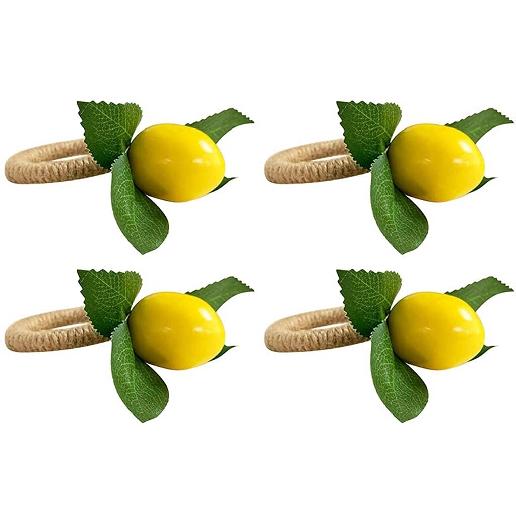 Simulated Lemon Napkin Rings - Decorative Fruit-Themed Napkin Holders for Dining, Hotel, and Party Decor | Perfect for Weddings, Restaurants, and Table Setting Accessories