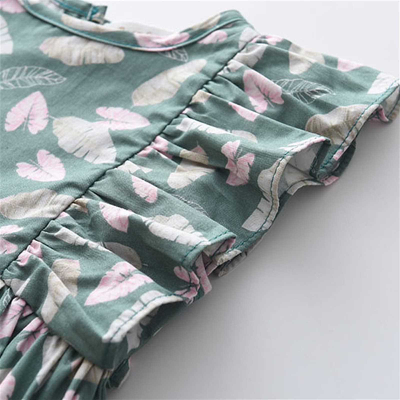 Floral Sleeveless A-Line Ruffle Summer Sundress for Toddler Girls - Cute Princess Dress for Beach, Party & Playtime