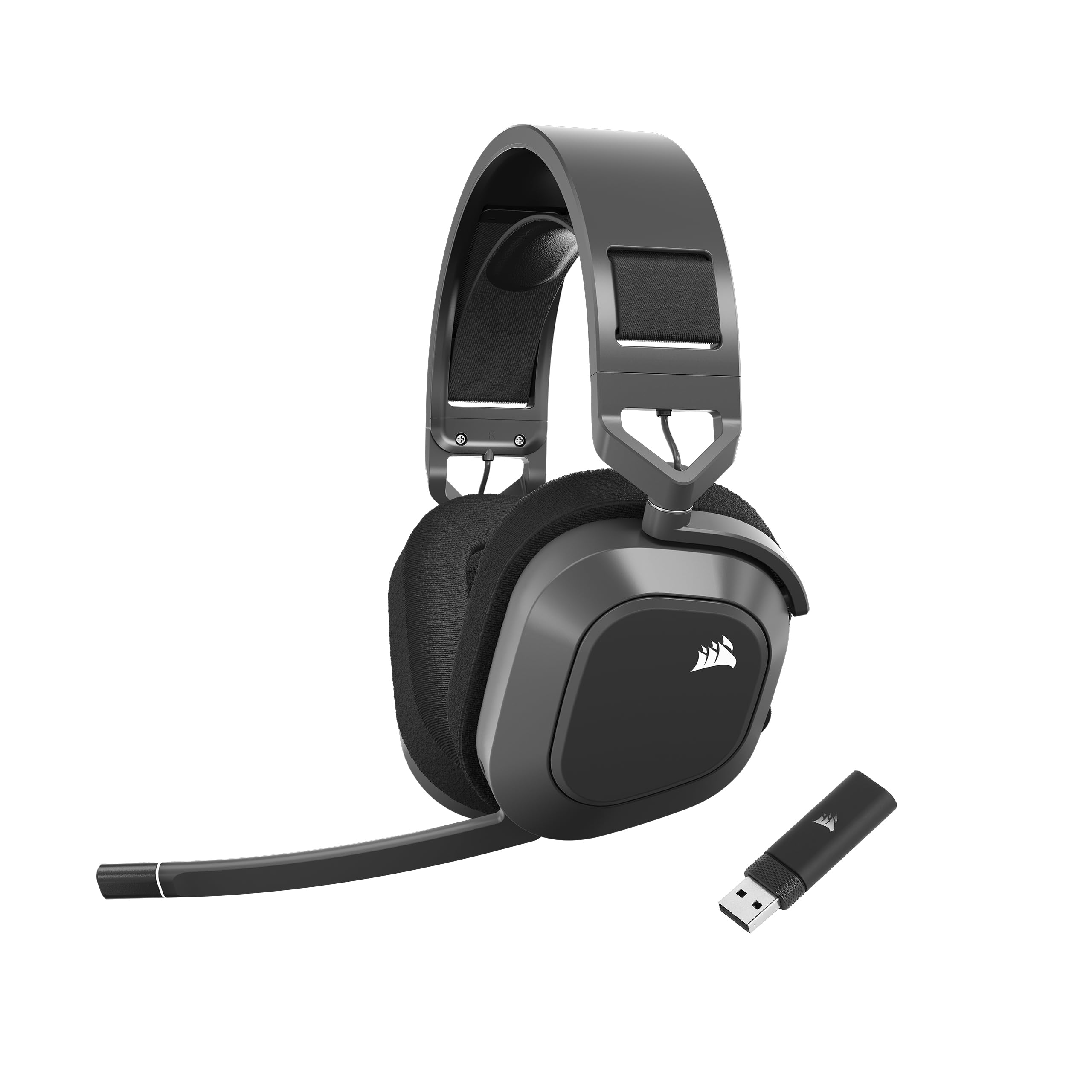 Corsair HS80 MAX Wireless Gaming Headset with Bluetooth – Dolby Atmos – Broadcast Mic – Multiplatform (PC, Mac, PS5, PS4, Mobile) – iCUE Compatible – Steel Gray – Perfect for Streaming, Competitive Gaming & Home Office Use