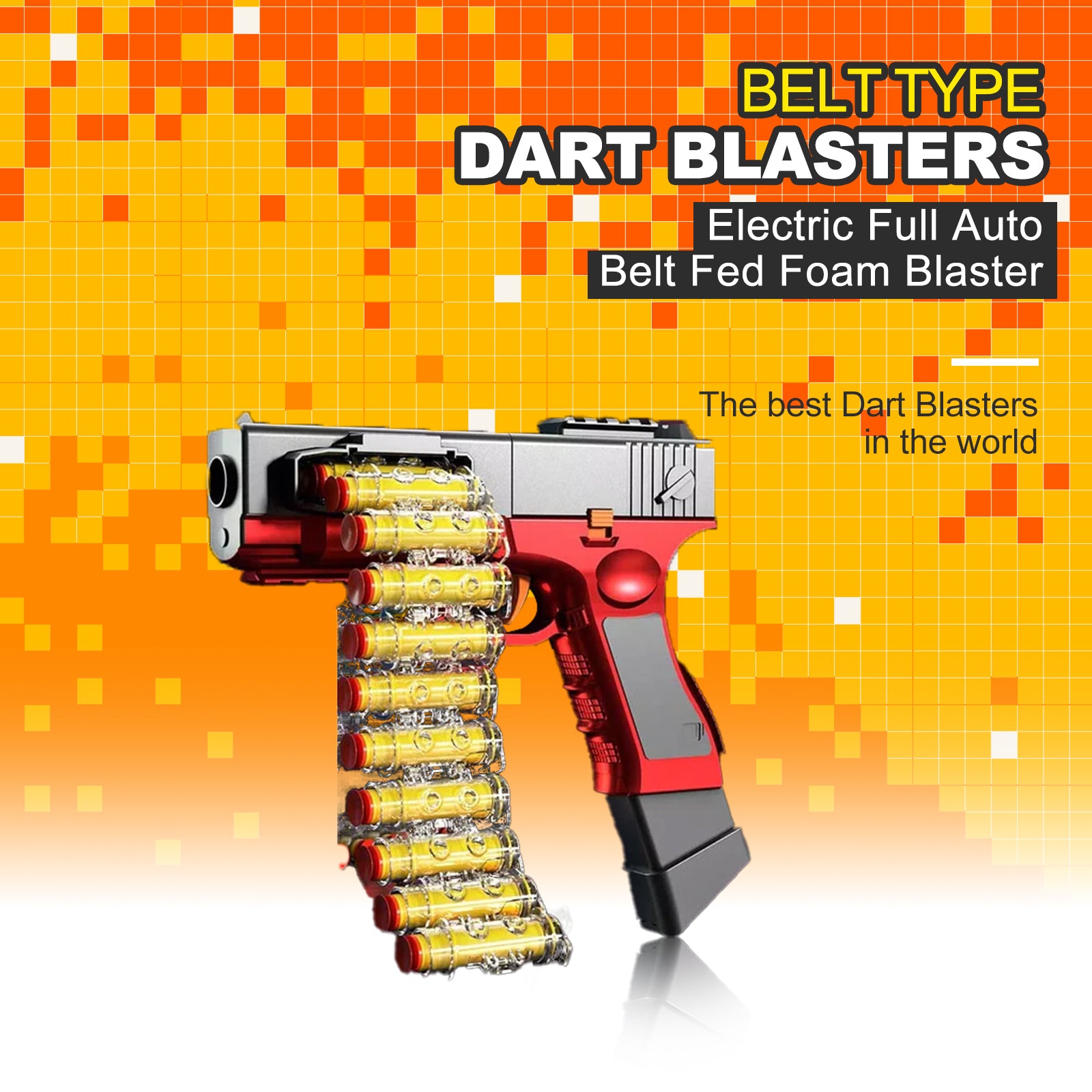 Electric Full Auto Belt Fed Foam Blaster Toy - High Powered Automatic Foam Dart Gun for Outdoor Battles, Nerf Wars & Backyard Fun - Perfect for Kids, Teens & Adults (Ages 8+)