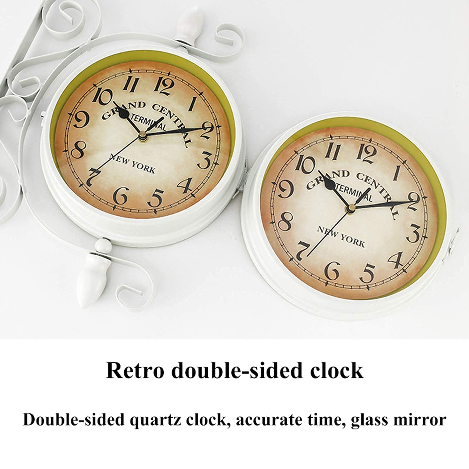14 Inch 360° Rotating Double Sided Outdoor Garden Wall Clock - Waterproof Indoor/Outside Decoration with Bracket - Perfect for Patio, Backyard, and Farmhouse Décor